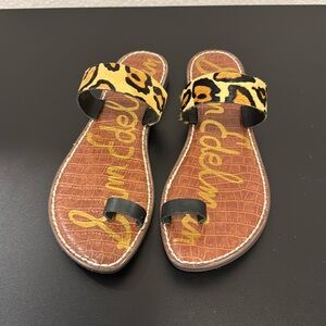 Sam Edelman Gabi, Nude/Leopard sandals. Size 10